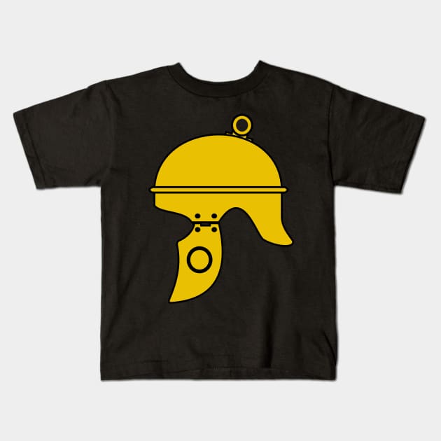Republican Roman helmet (gold) Kids T-Shirt by PabloDeChenez